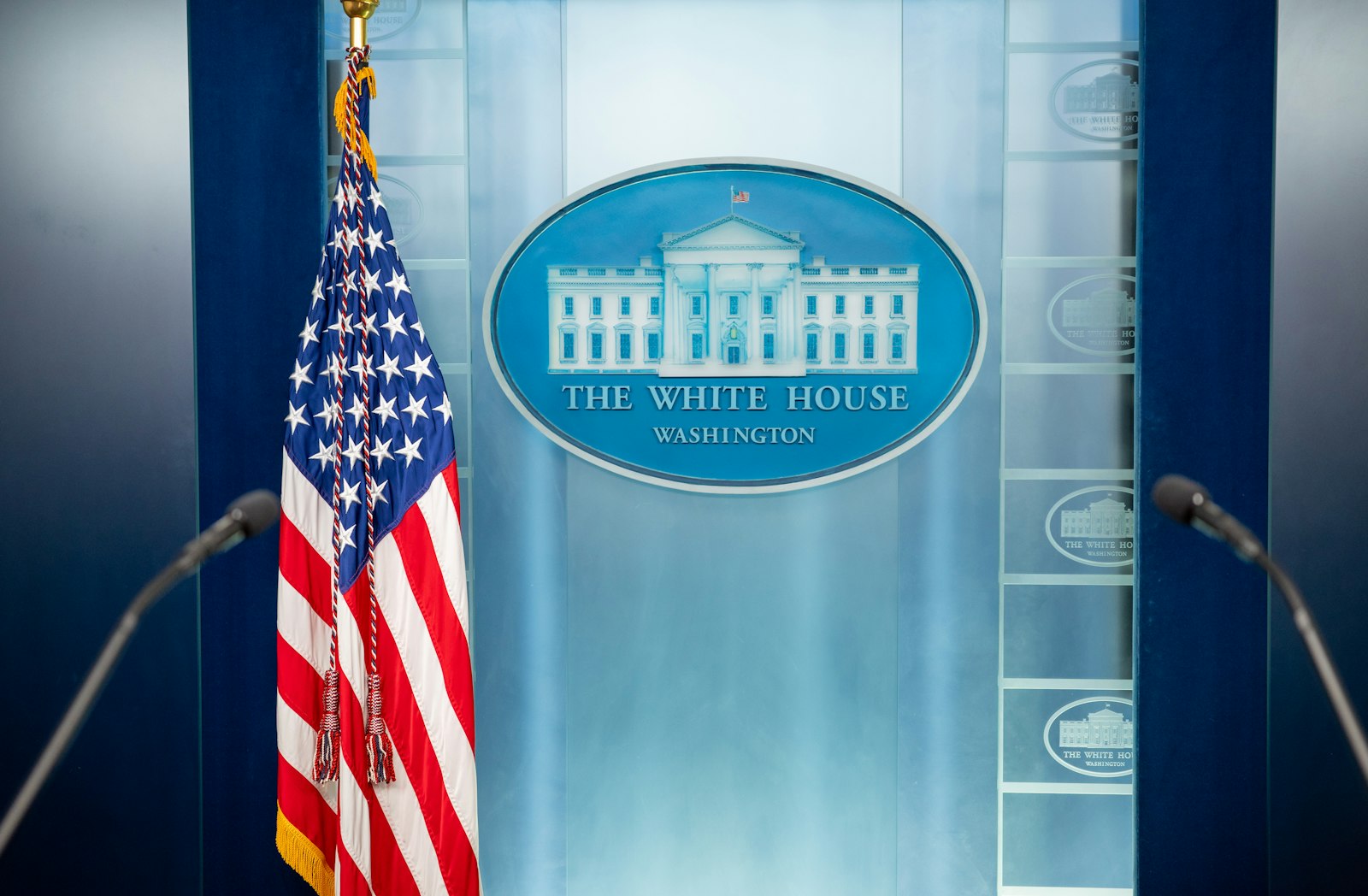 The White House briefing room, where clarifications go to be clarified. Photo: Nils Huenerfuerst / Unsplash