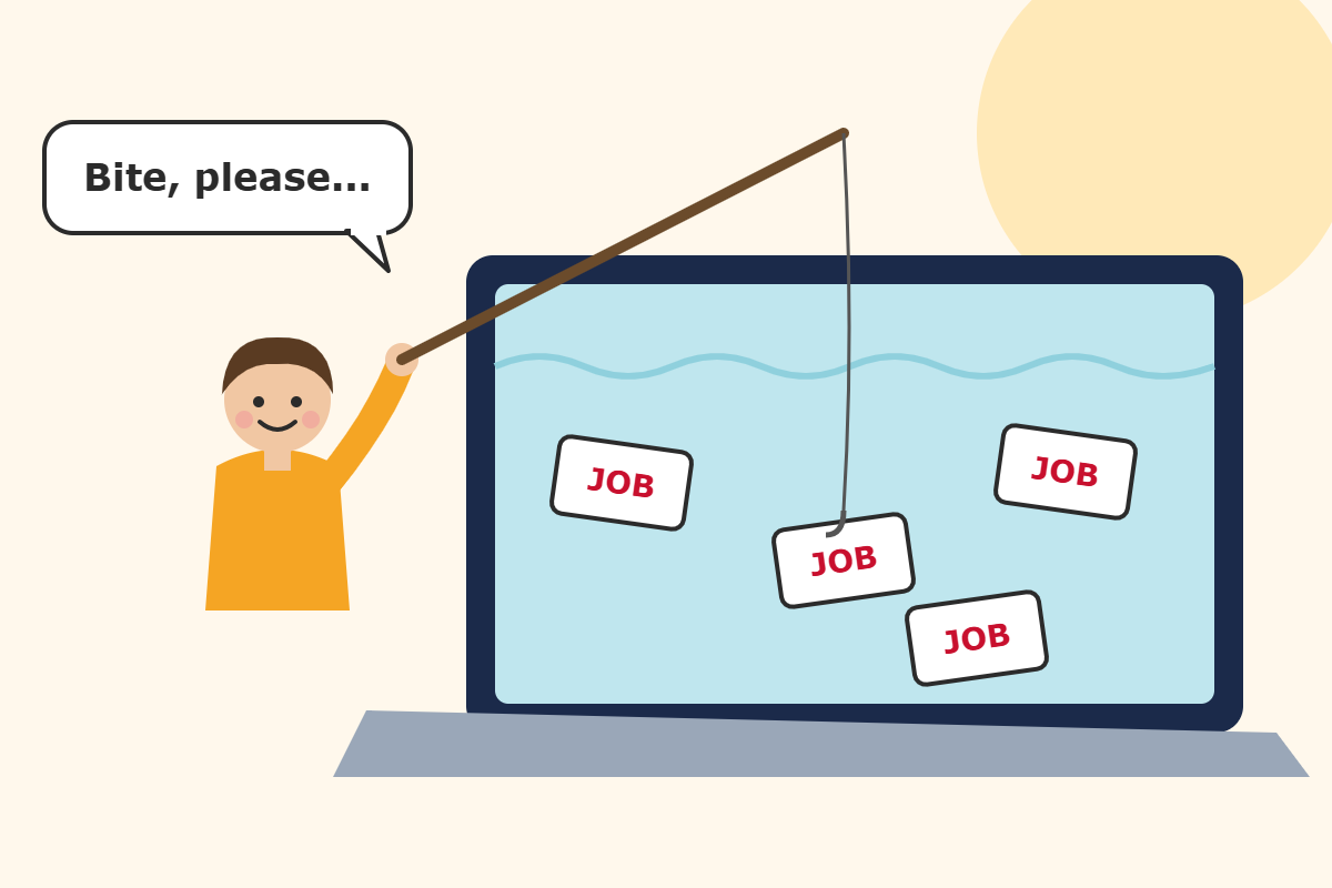 Translator fishing for job offers on translation marketplaces and job boards