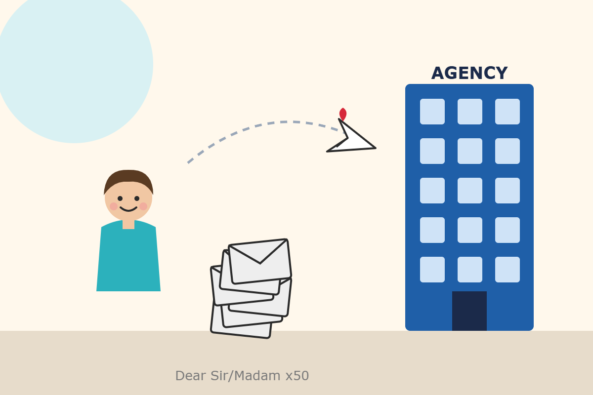 One personalised email to a translation agency versus a pile of generic copy-paste emails