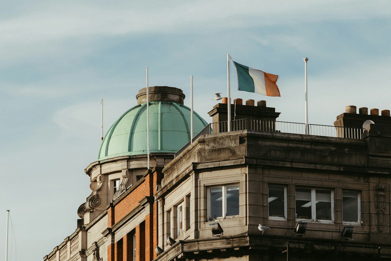 Government building with Irish flag, Dublin